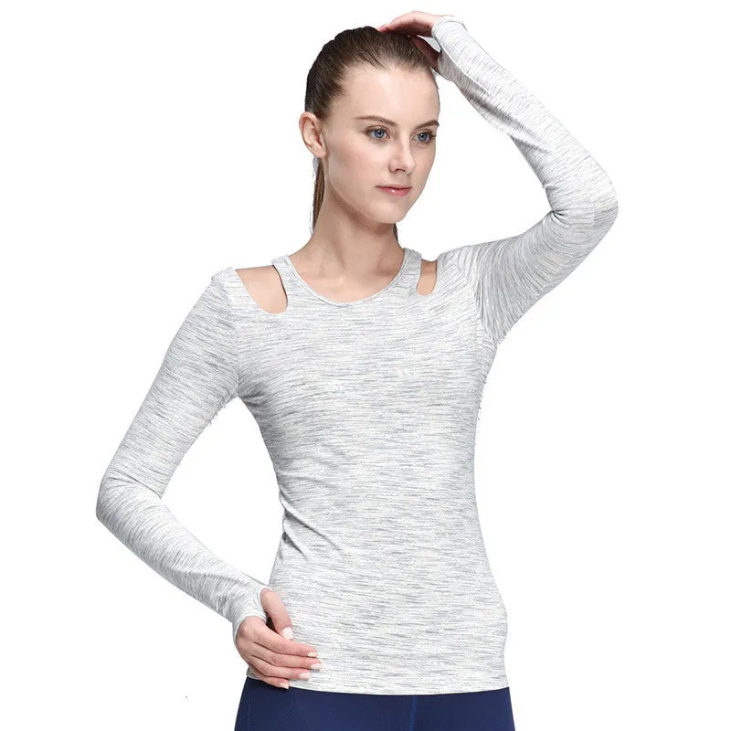 Women Yoga Tops Compression T-Shirt Running Tights Woman Long Sleeve Running Clothes Long Sleeve Yoga Tops with Bra