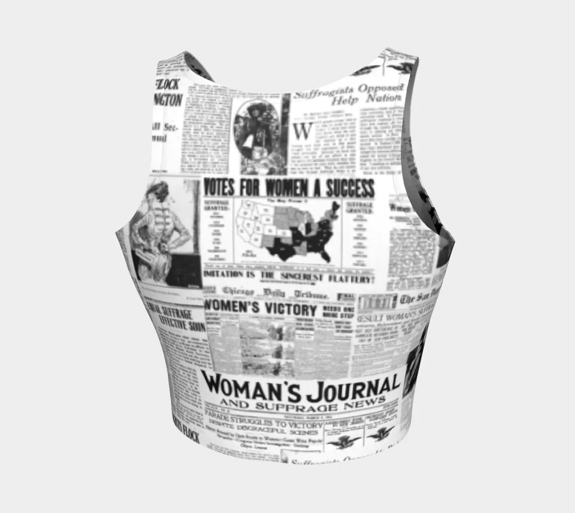 Women's Suffrage Newspaper Print Athletic Top