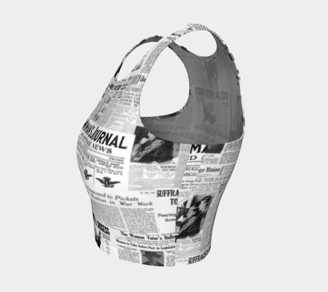 Women's Suffrage Newspaper Print Athletic Top