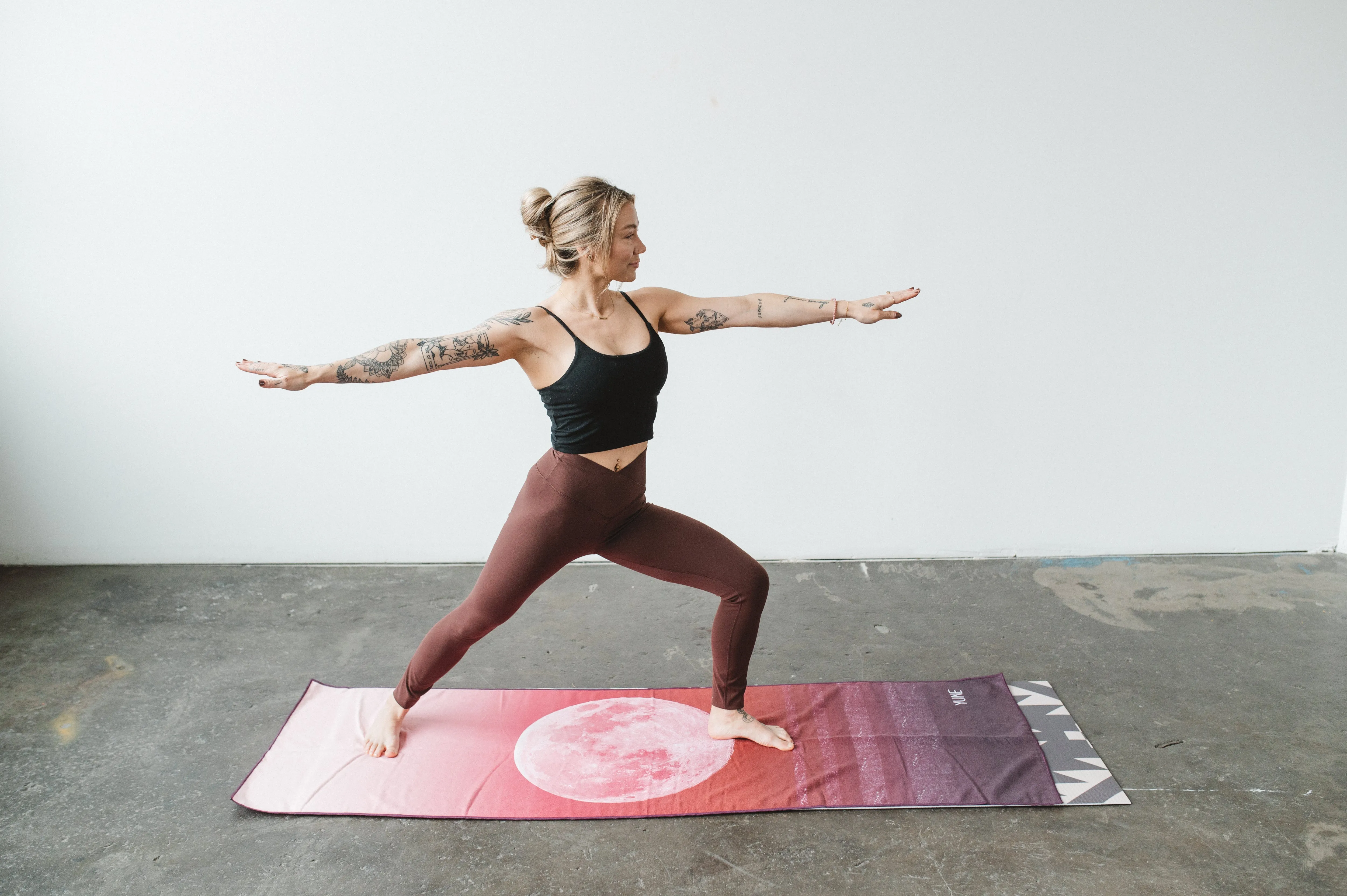 Yoga Towel | Non Slip Silicon Nubs | Absorbent Microfiber | Red | Yune Yoga | The Caliban