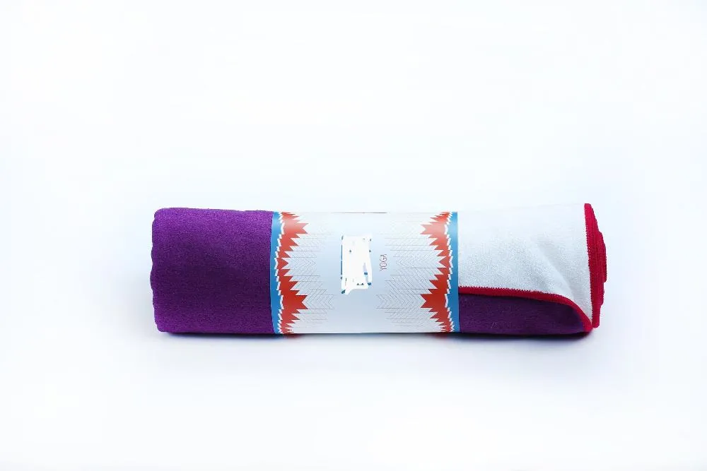 Yoga Towel | Non Slip Silicon Nubs | Absorbent Microfiber | Red | Yune Yoga | The Caliban