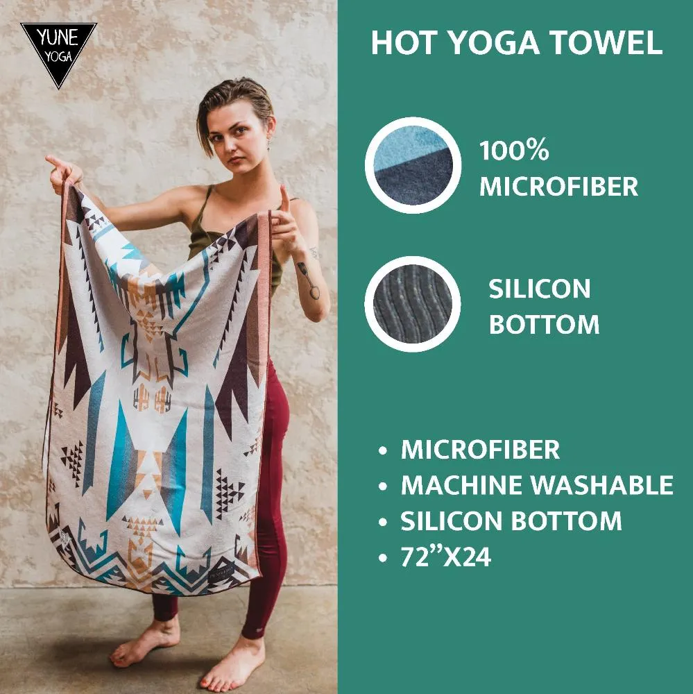 Yoga Towel | Non Slip Silicon Nubs | Absorbent Microfiber | Red | Yune Yoga | The Caliban