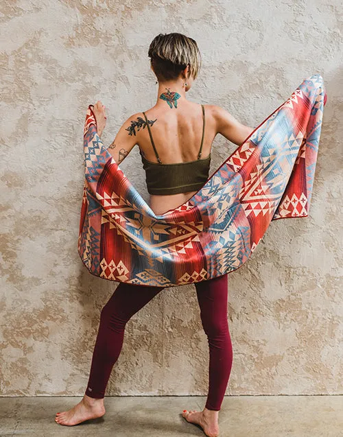 Yoga Towel | Non Slip Silicon Nubs | Absorbent Microfiber | Red | Yune Yoga | The Caliban